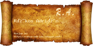 Rákos Adrián névjegykártya