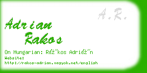 adrian rakos business card